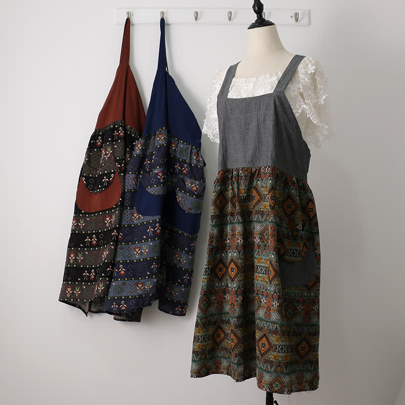 Vintage Pattern Home Kitchen Cotton Apron - image 0