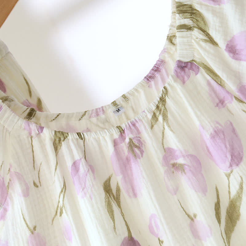 Rural Tulip Breathable Cotton Gauze Pajama Set - image 2