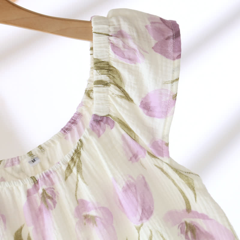 Rural Tulip Breathable Cotton Gauze Pajama Set - image 3