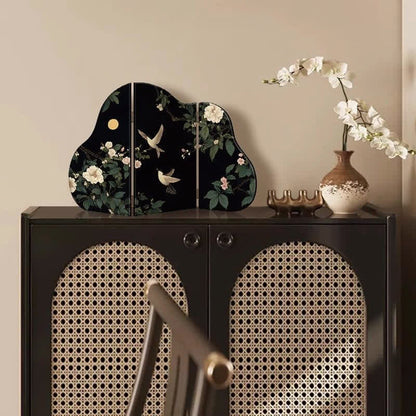 Floral Bird Foldable Screen Desktop Ornament - A - 2PCS - 16"W x 10"H - image 0