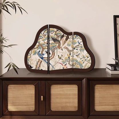 Floral Bird Foldable Screen Desktop Ornament - B - 2PCS - 16"W x 10"H - image 2