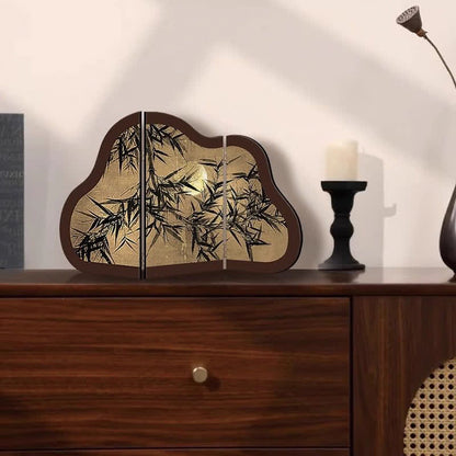 Floral Bird Foldable Screen Desktop Ornament - C - 2PCS - 16"W x 10"H - image 4