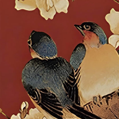 Cloud-shaped Floral Bird Foldable Screen Ornament - image 2