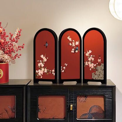 Vintage Floral Foldable Screen Ornament - image 3