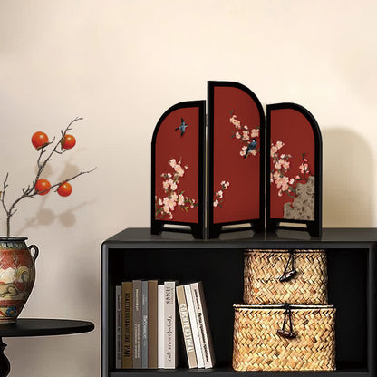 Vintage Floral Foldable Screen Ornament - image 1