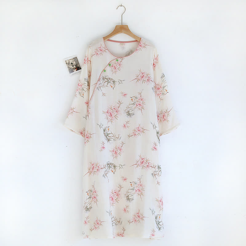 Elegant Cherry Blossom Branch Leaf Loungewear - image 20