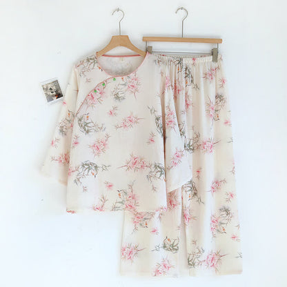 Elegant Cherry Blossom Branch Leaf Loungewear - image 14