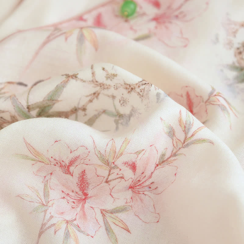 Elegant Cherry Blossom Branch Leaf Loungewear - image 8