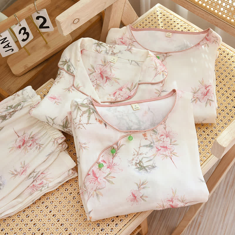 Elegant Cherry Blossom Branch Leaf Loungewear - image 1