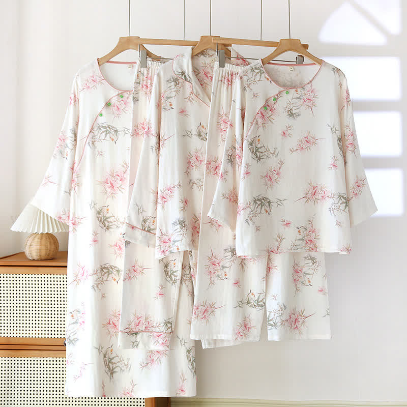 Elegant Cherry Blossom Branch Leaf Loungewear - image 0