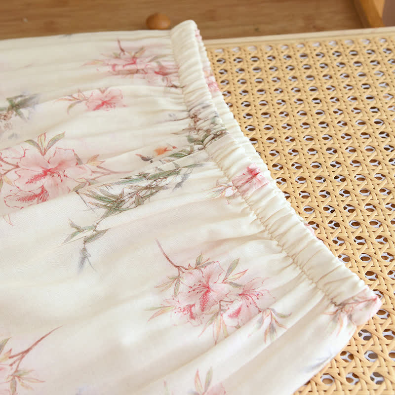 Elegant Cherry Blossom Branch Leaf Loungewear - image 11