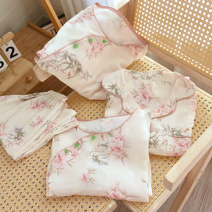 Elegant Cherry Blossom Branch Leaf Loungewear - image 2
