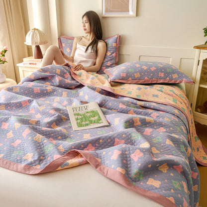 Jacquard Bear Cotton Gauze Reversible Blanket - image 5