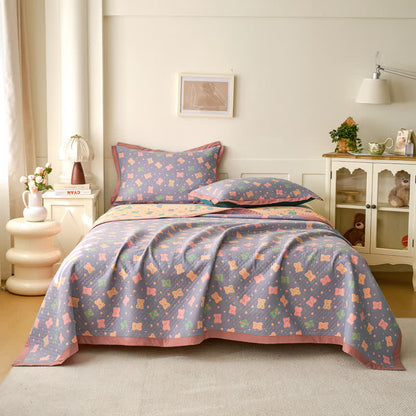Jacquard Bear Cotton Gauze Reversible Quilt - image 3