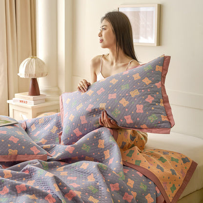 Jacquard Bear Cotton Gauze Reversible Quilt - image 7