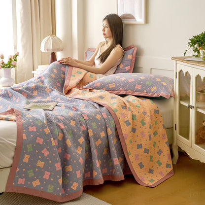 Jacquard Bear Cotton Gauze Reversible Quilt - image 4