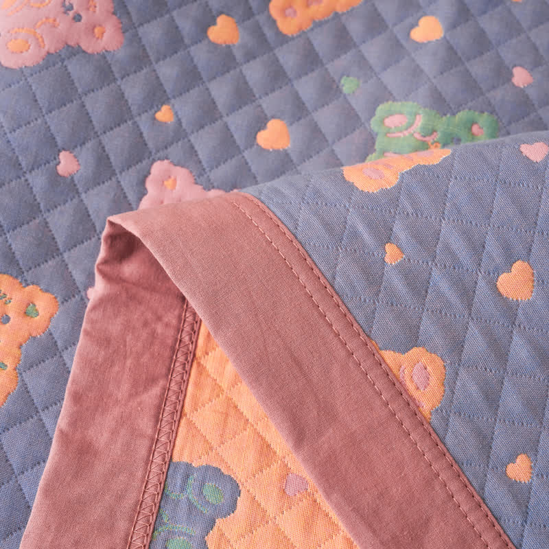 Jacquard Bear Cotton Gauze Reversible Quilt - image 10