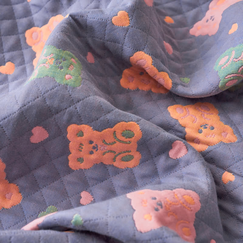 Jacquard Bear Cotton Gauze Reversible Quilt - image 9