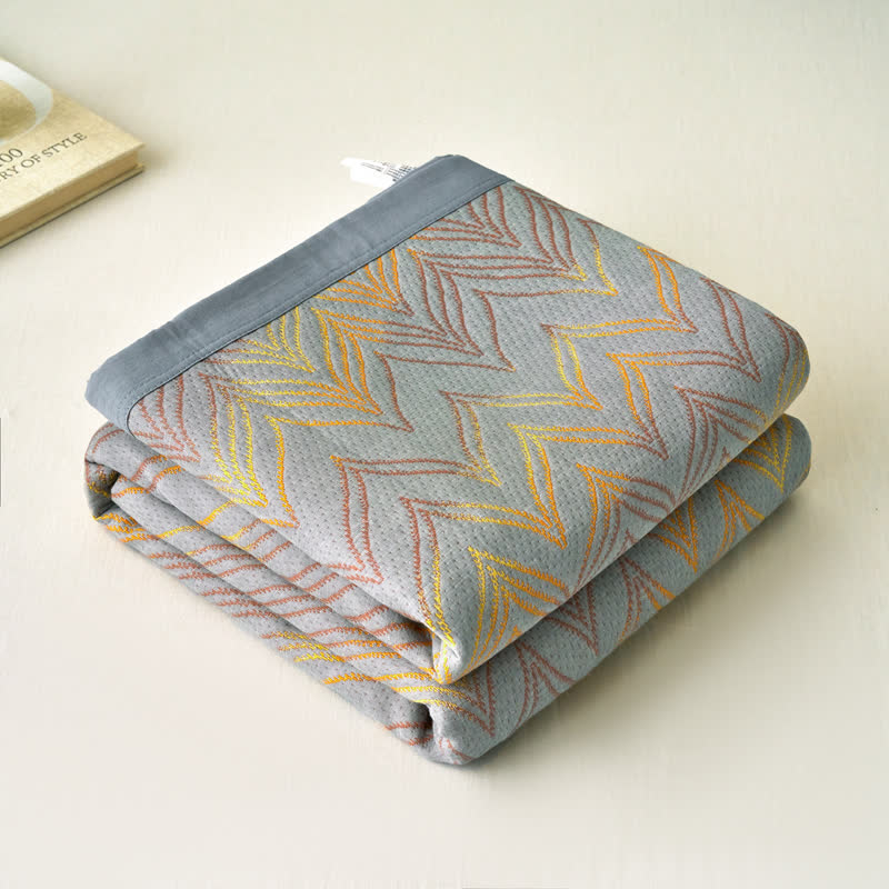 Cotton Gauze Yarn-dyed Jacquard Breathable Blanket - image 2