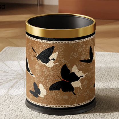 Rural Stainless Steel Leather Durable Trash Bin - B - Standard-Yellow Circle - 9"W x 9"L x 10"H - image 12