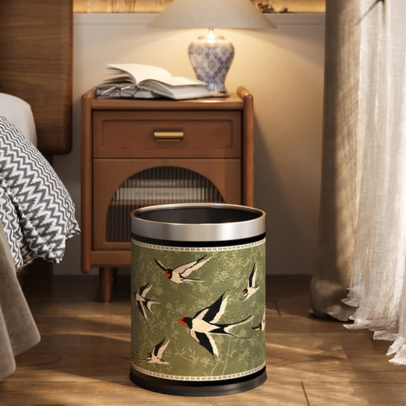 Rural Stainless Steel Leather Durable Trash Bin - image 4