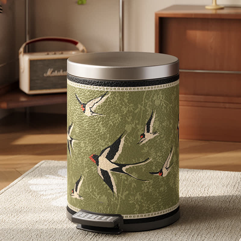 Rural Stainless Steel Leather Durable Trash Bin - A - Foot-pedal - 11"W x 11"L x 14"H - image 7