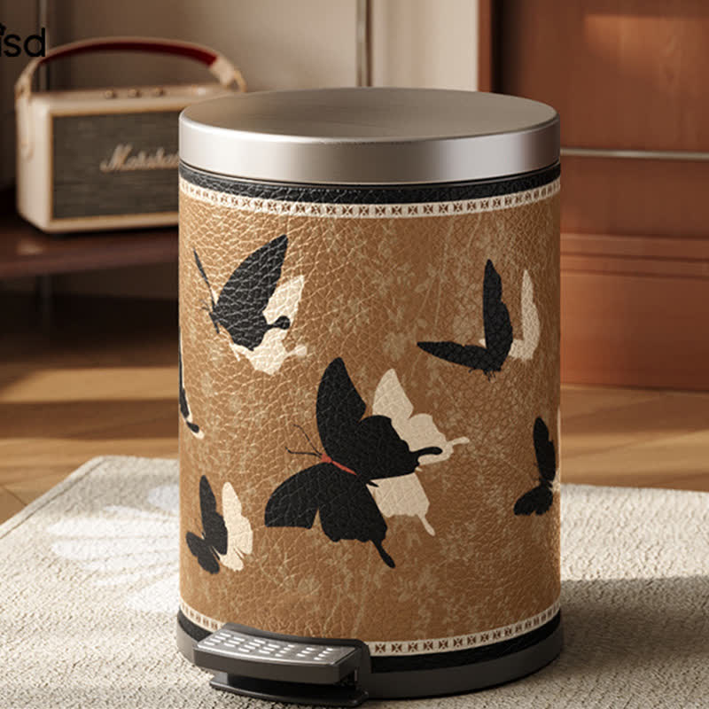 Rural Stainless Steel Leather Durable Trash Bin - B - Foot-pedal - 11"W x 11"L x 14"H - image 18