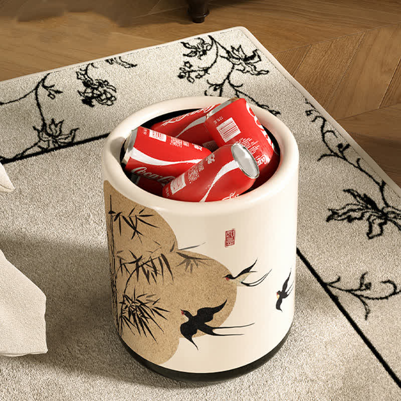 Floral Magpie Double Layer Trash Can - image 2
