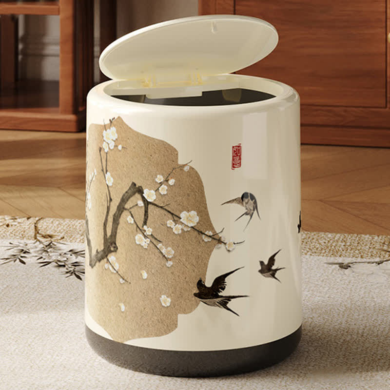 Floral Magpie Double Layer Trash Can - image 11