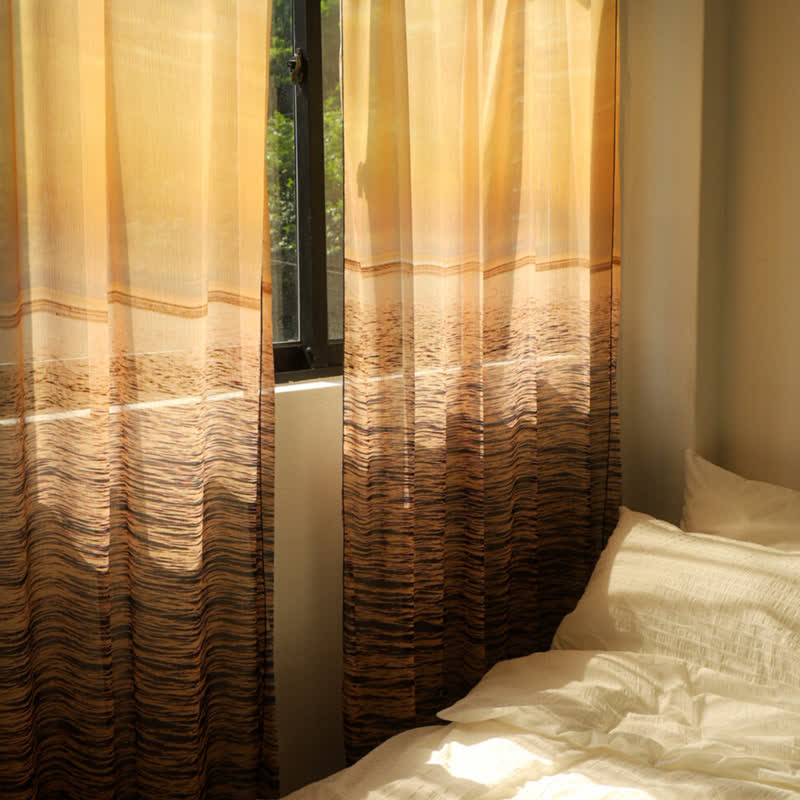 Orange Lake Sheer Gauze Chiffon Curtain - image 1