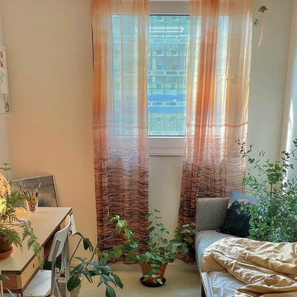 Orange Lake Sheer Gauze Chiffon Curtain - image 2