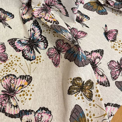 Rustic Butterfly Printed Cotton Linen Curtain - image 7