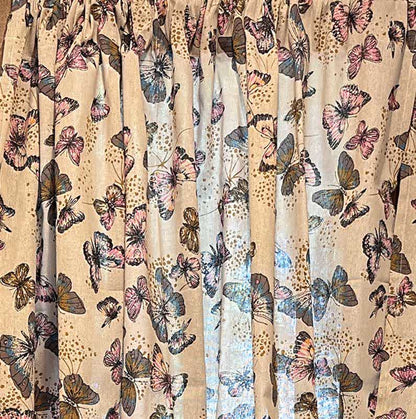 Rustic Butterfly Printed Cotton Linen Curtain - image 5