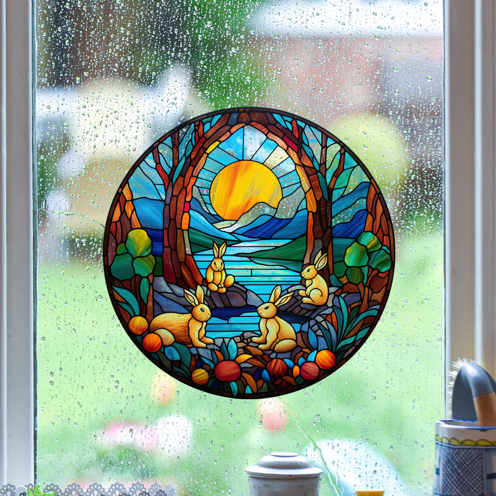 Easter Bunny Removable Static Window Sticker - image 1