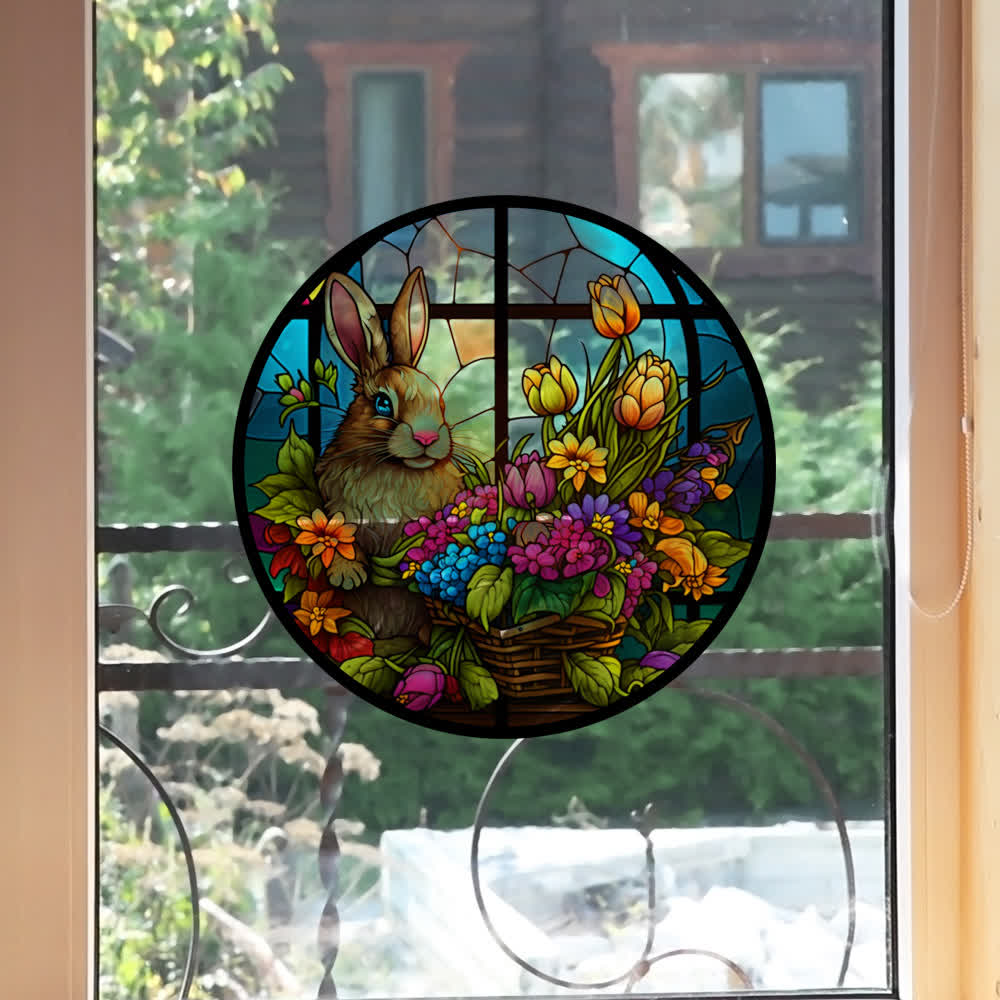 Easter Bunny Decorative Static Window Sticker - image 1