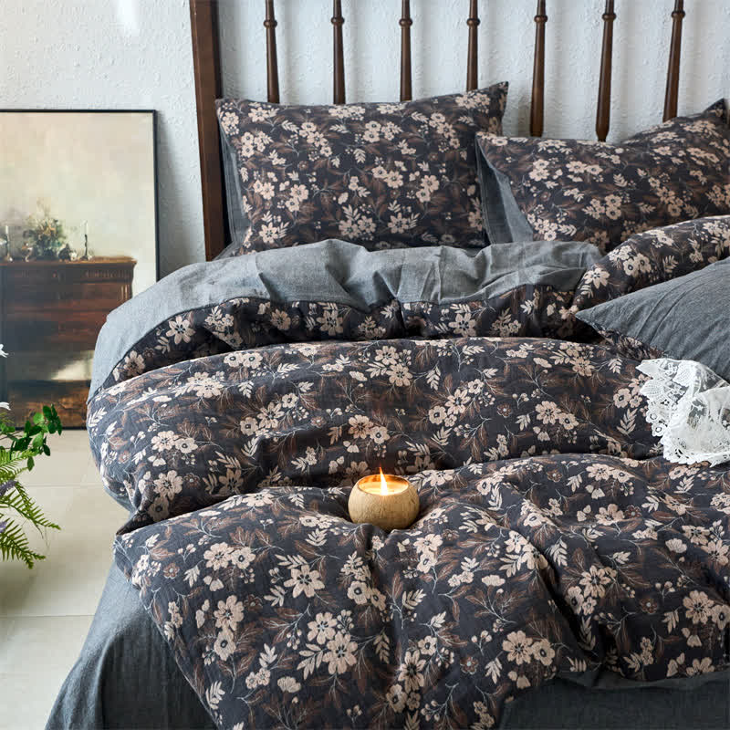 Yarn-dyed Double Layer Gauze Bedding Set (4PCS) - King - image 0