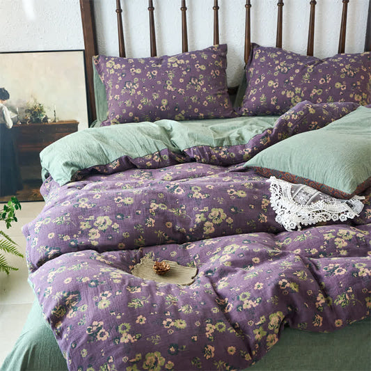 Jacquard Gauze Floral Duvet Cover Bedding Set (4PCS) - King - image 0