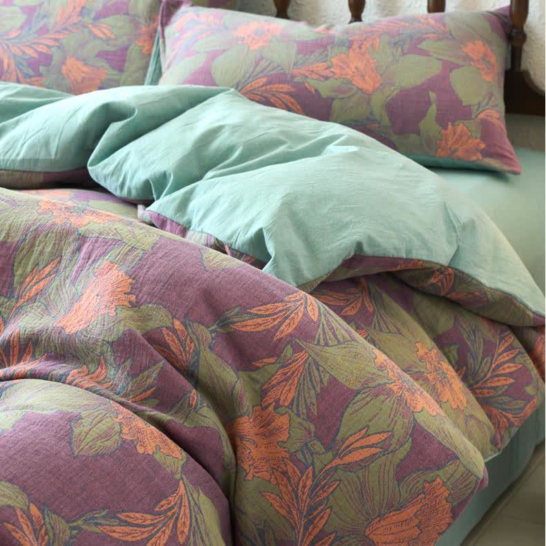 Double Layer Cotton Gauze Flat Sheet Bedding Set (4PCS) - image 3