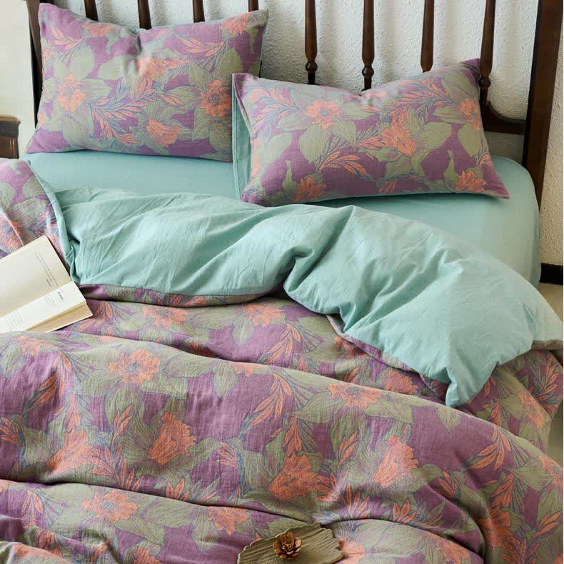 Double Layer Cotton Gauze Flat Sheet Bedding Set (4PCS) - image 2