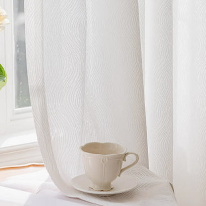 French Jacquard Floral Sheer Curtain - C-White - Hook - 99"W x 107"L - image 12