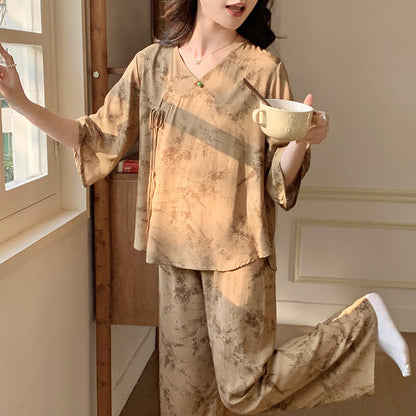 Branch Splash Ink Mid Sleeve Loungewear Set - image 2