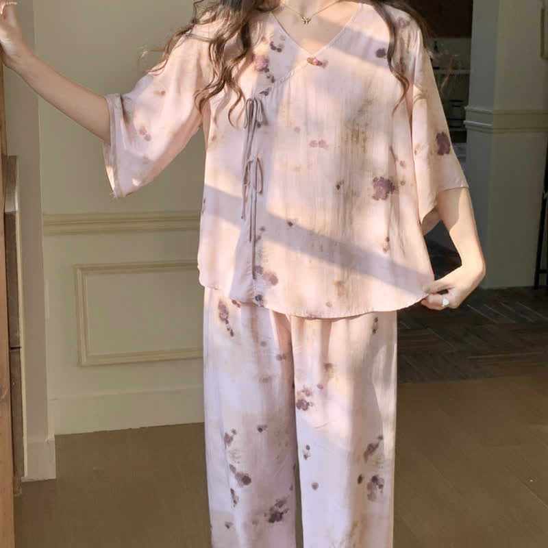 Branch Splash Ink Mid Sleeve Loungewear Set - image 7