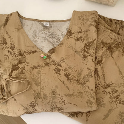 Branch Splash Ink Mid Sleeve Loungewear Set - image 5