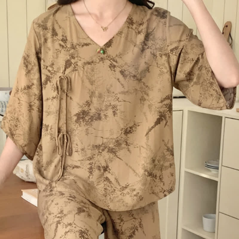 Branch Splash Ink Mid Sleeve Loungewear Set - image 3