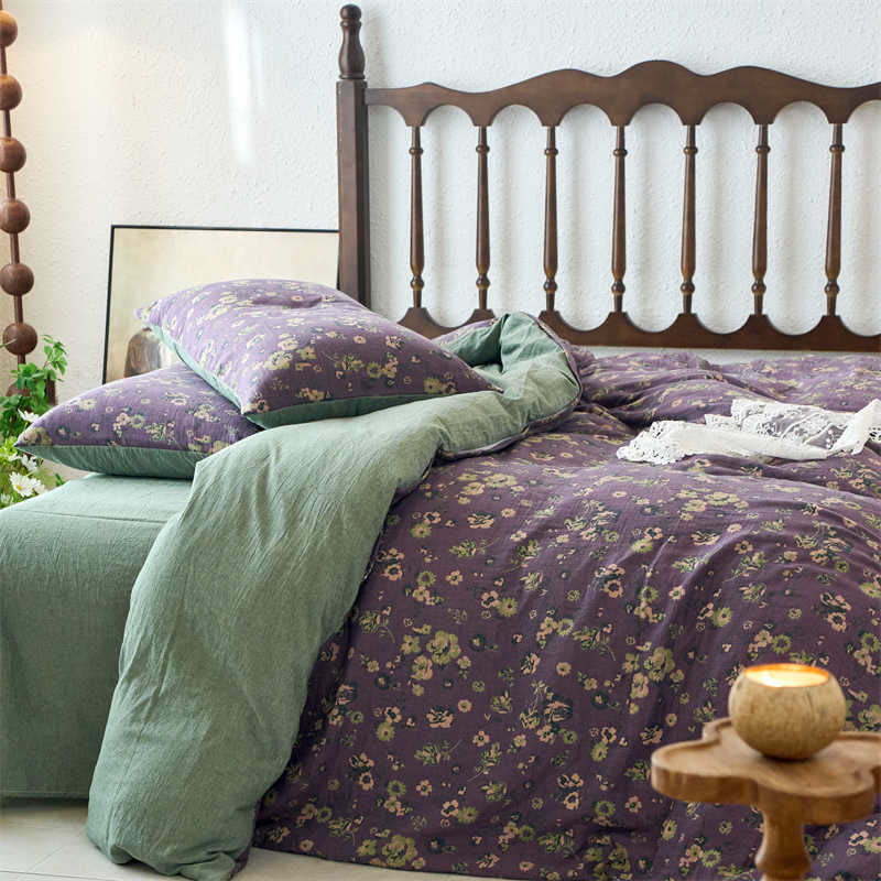 Jacquard Gauze Floral Duvet Cover Bedding Set (4PCS) - image 4