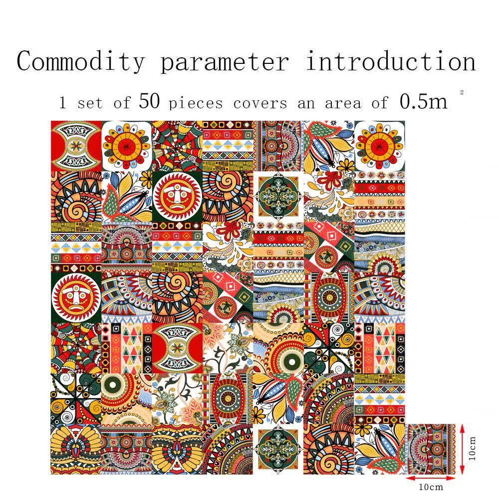 Moroccan Style Peel & Stick Wall Sticker - 50PCS - 4" x 4" - image 9