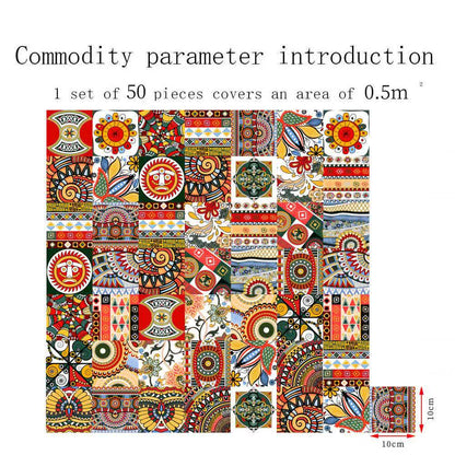 Moroccan Style Peel & Stick Wall Sticker - 50PCS - 4" x 4" - image 9