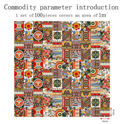 Moroccan Style Peel & Stick Wall Sticker - 100PCS - 4" x 4" - image 10