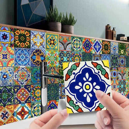 Moroccan Style DIY Wall Tile Stickers - 100PCS - 4" x 4" - image 0
