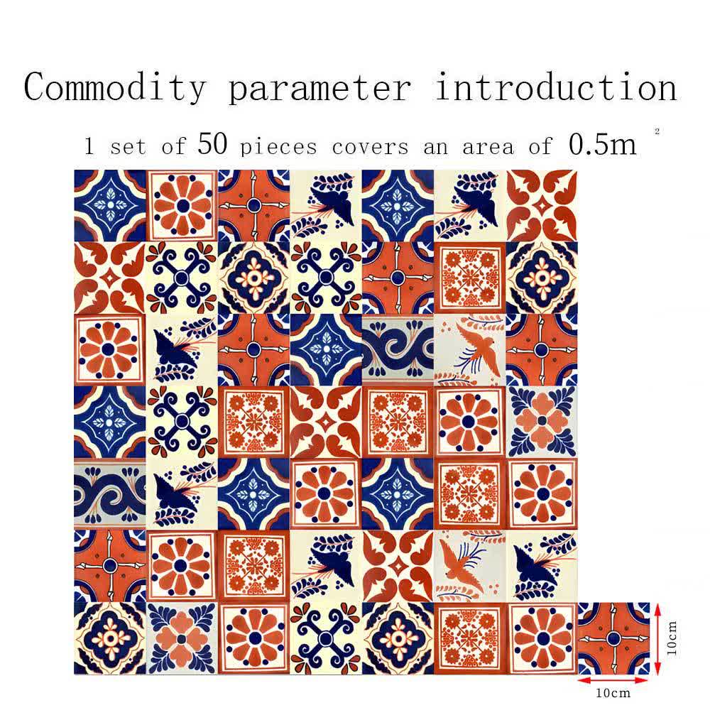Vintage Moroccan Bird DIY Wall Stickers - 50PCS - 4" x 4" - image 9